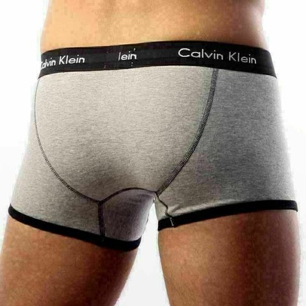 Мужские трусы хипсы серые с чёрной резинкой Calvin Klein 365 Grey Black Boxer