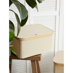 Корзина для белья 40x33x20см Smart Solutions Neat Low молочная