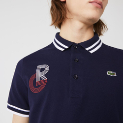 Мужское теннисное поло Lacoste Men's SPORT Roland Garros Edition Piqué Polo Shirt - navy blue/white/red