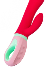 Вибратор с клиторальным стимулятором Flovetta Petunia красный 19 см