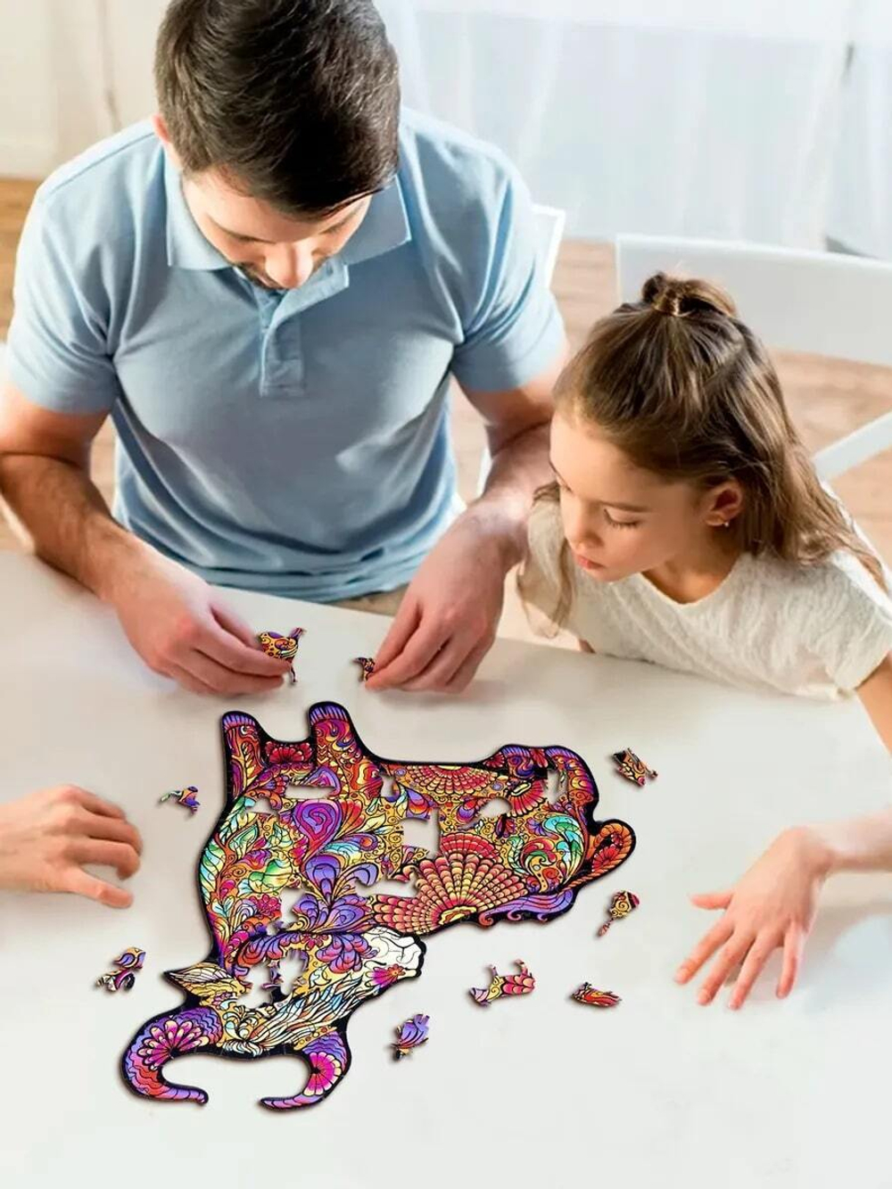 Бык от Chapa - Деревянный пазл большой. Детали разной формы, уникальные картины которые вы собираете сами