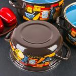 Набор эмалированной посуды 6 пр, кастрюли 2,3,4 л, Керчь, Капучино-Экстра