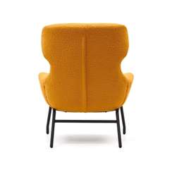 Belina Кресло из горчичной ткани букле и стали с черной отделкой