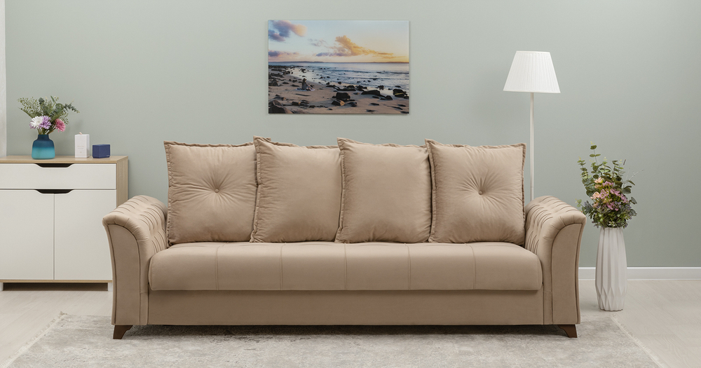 Ирис диван-кровать (бежевый-кофейный)