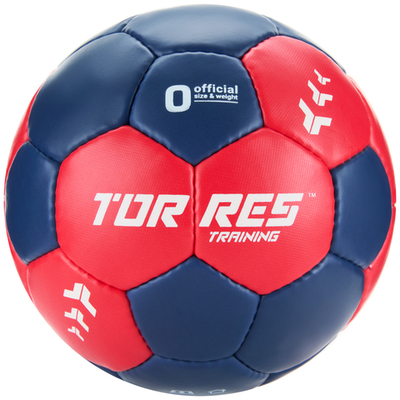 Мяч гандбольный TORRES Training, H32450, р.0, ПУ, 4 подкл. слоя, руч. сшивка, сине-красный