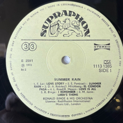 Винтажная виниловая пластинка LP Ronald Binge and His Orchestra Summer Rain (Чехословакия 1985) El Condor Pasa