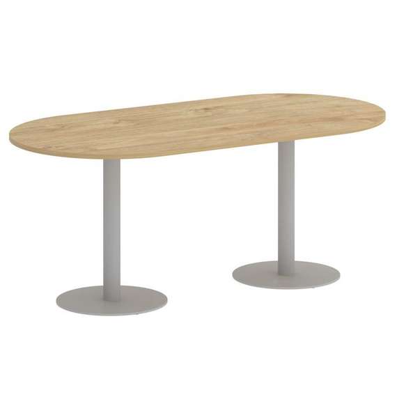 Onix Direct Стол овальный O.SPRG-3 Тиквуд Светлый/Металл Серый 1800*900*750