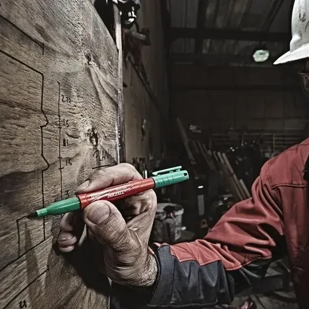 Маркеры с тонким пером, набор - синий, красный, зеленый, черный, Milwaukee INKZALL