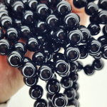 Жемчуг Майорка чёрная, классика, 8мм, штучно
