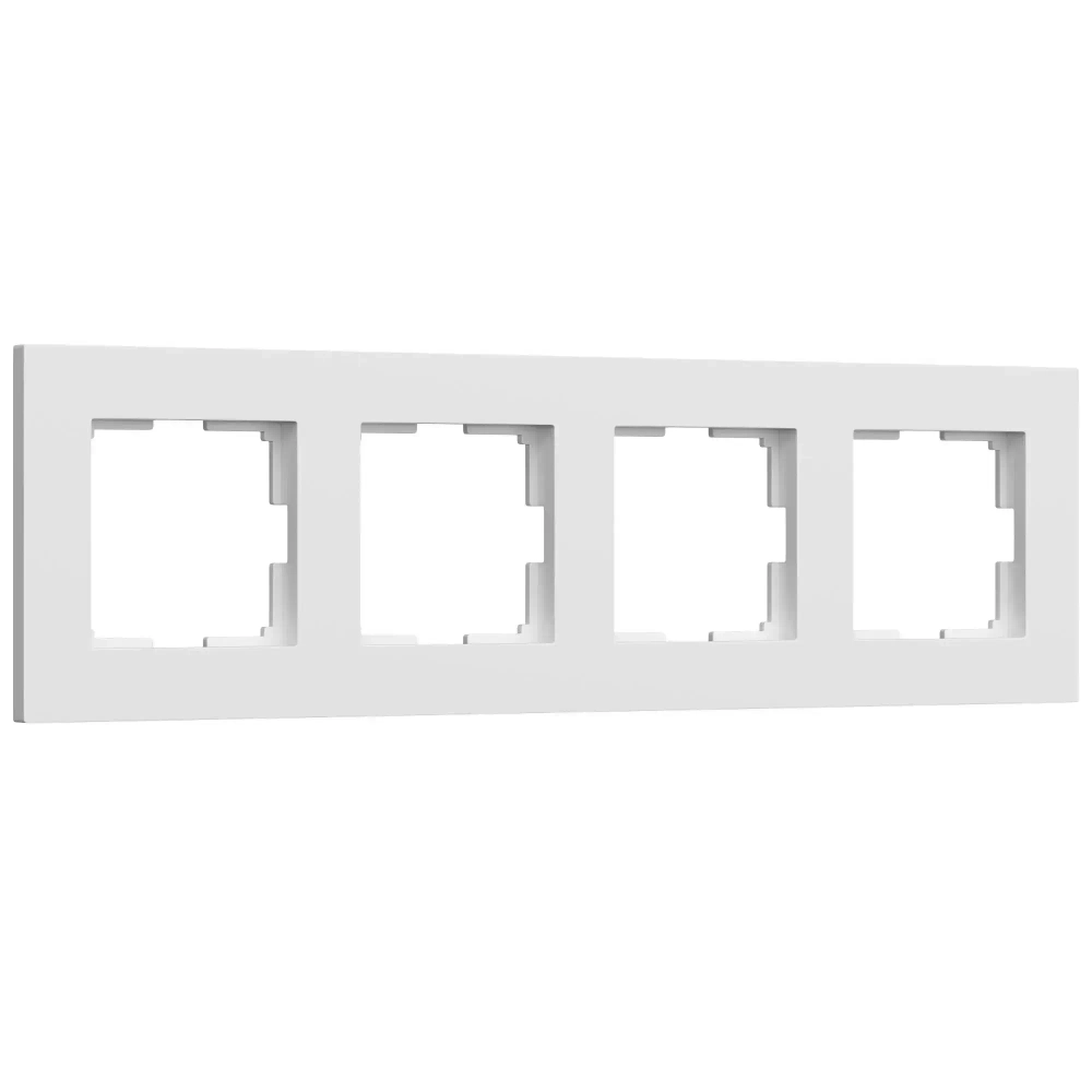 Рамка на 4 поста Slab (белый матовый) W0042961