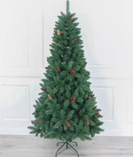 Ёлка «Лесное утро» 150 см, ПВХ с шишками и ягодами (456 веток)