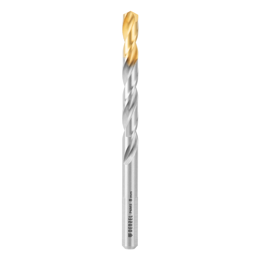 Набор сверл по металлу, 2-8мм, Р6М5-TiN, Golden Tip, 6 шт Denzel