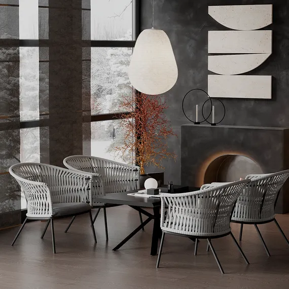 Плетеный стул Haugen, серый