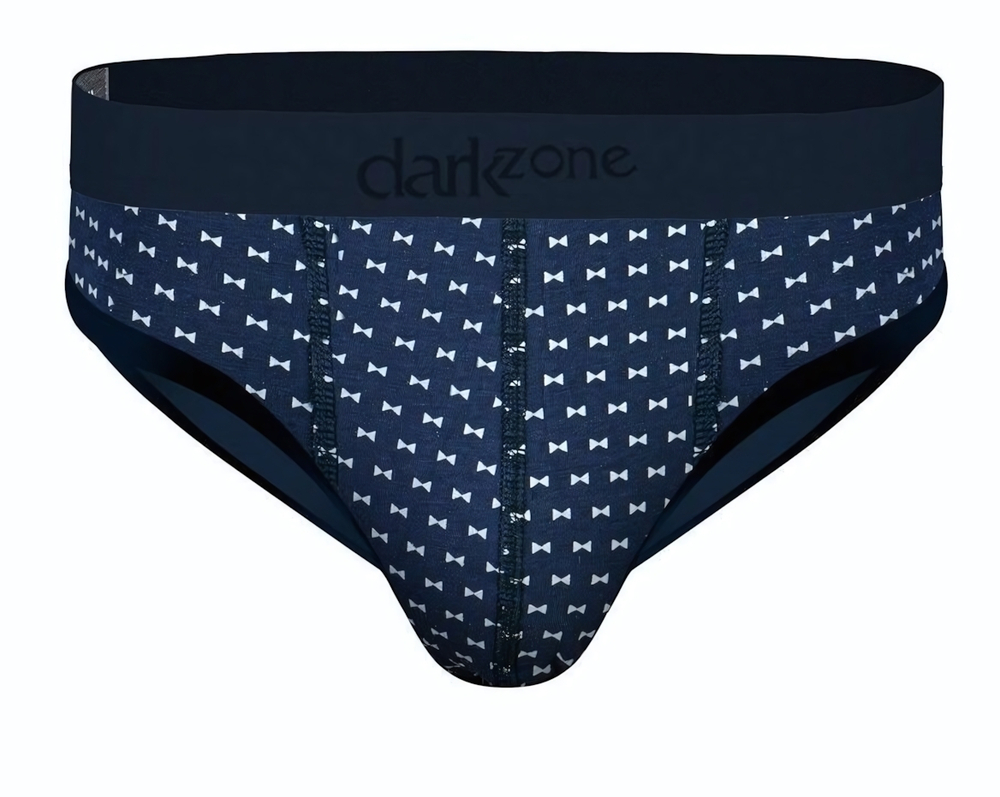 Темно-синие трусы-брифы с принтом в виде бантов (Размер: M) (Цвет: темно-синий)