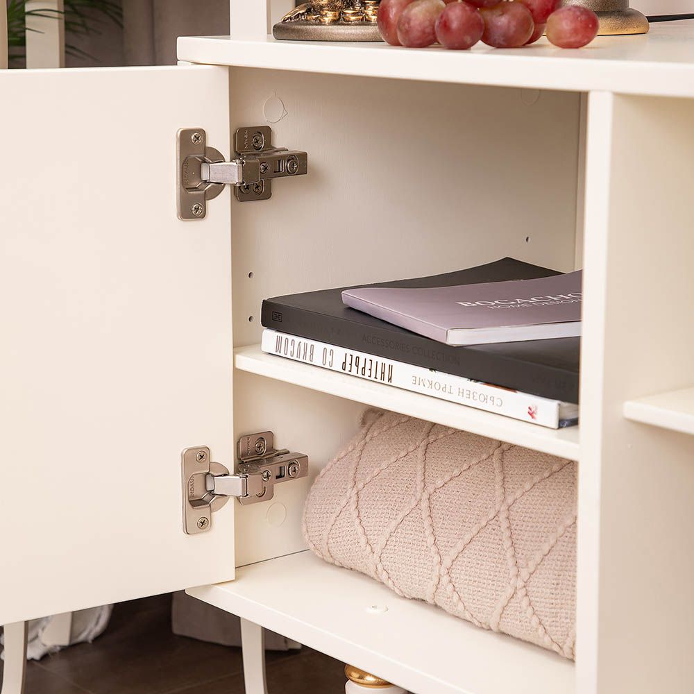 Тумба под ТВ Арт Колор leaves 117см Классик Голд Кремовый белый