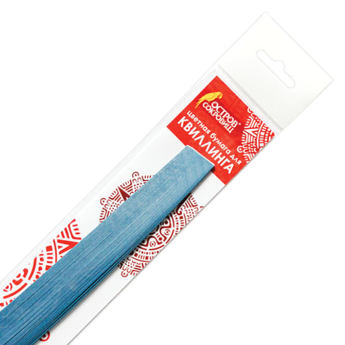 Бумага для квиллинга СИНЯЯ, 125 полос, 5х300мм, 130г/м, ОСТРОВ СОКРОВИЩ, 128772