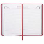 Ежедневник датированный 2022 А5 138x213 мм BRAUBERG "Rainbow", под кожу, красный, 112769