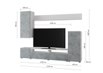 Стенка в гостиную со шкафом Бетон/Белый, Лира, 168х35х213 см Горизонт