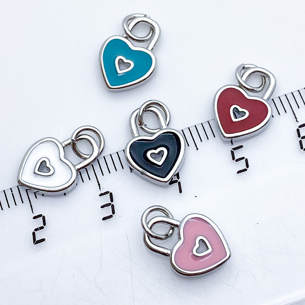 Подвеска Замочек Сердце, цвет серебро+бирюзовый, размер 12*9 мм, цена за 1 шт