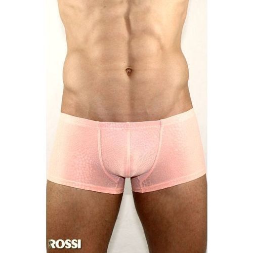 Мужские трусы боксеры розовые в узорчатую сетку в виде змеиной чешуи Romeo Rossi Snake Pink Boxer RR00210