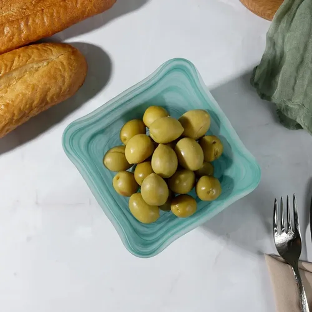 Салатник 300 мл 14*14 см h7 см Green Sky квадратный матовое стекло P.L. Proff Cuisine [6]