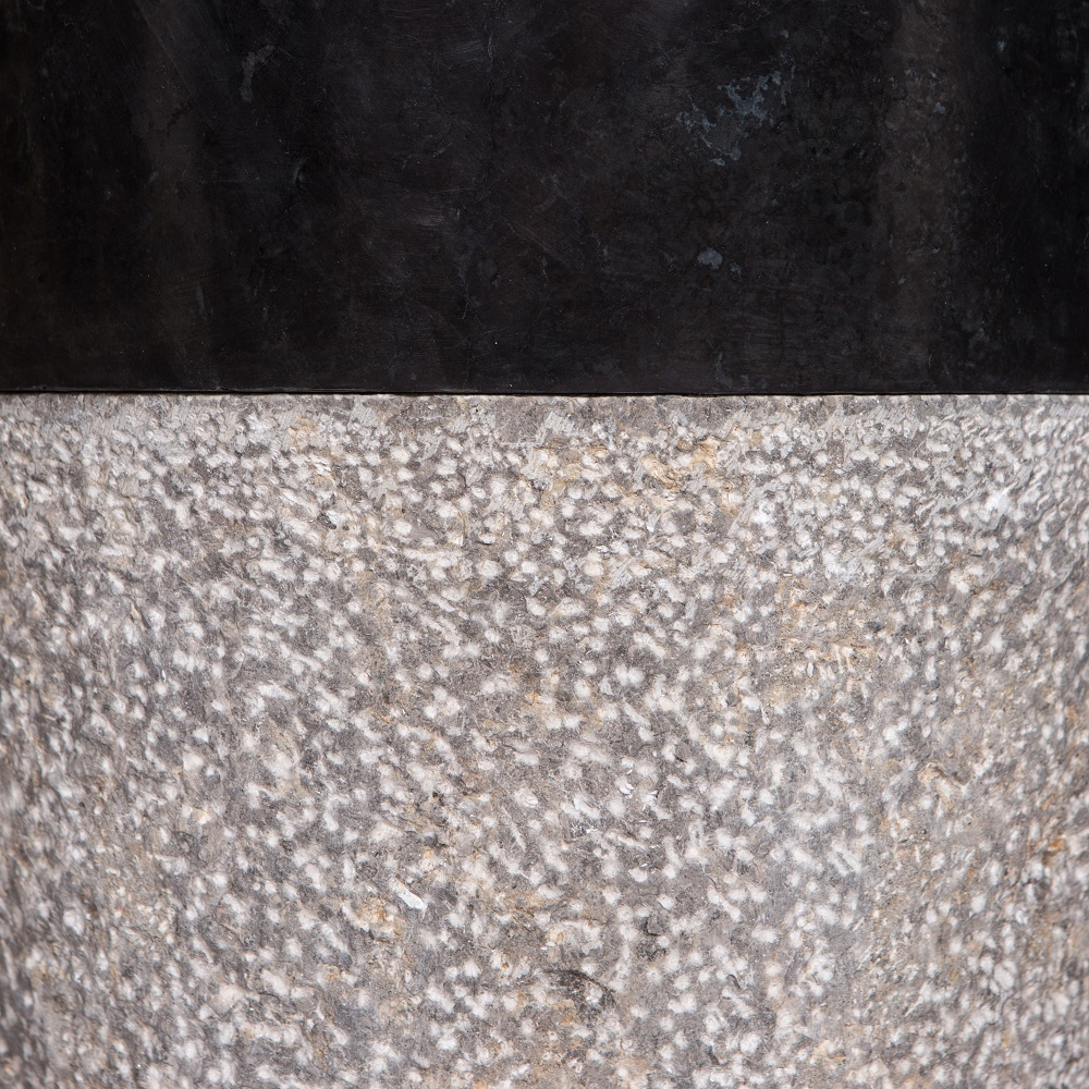 Раковина напольная из мрамора Pedestal Dandang Grey/Black MN-03218 (40*40*90 см)