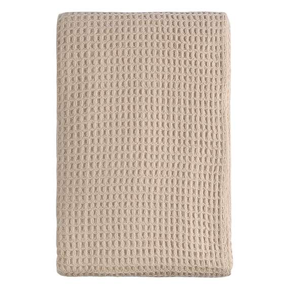 Плед из шерсти бежево-серого цвета из коллекции essential, 130х180 см