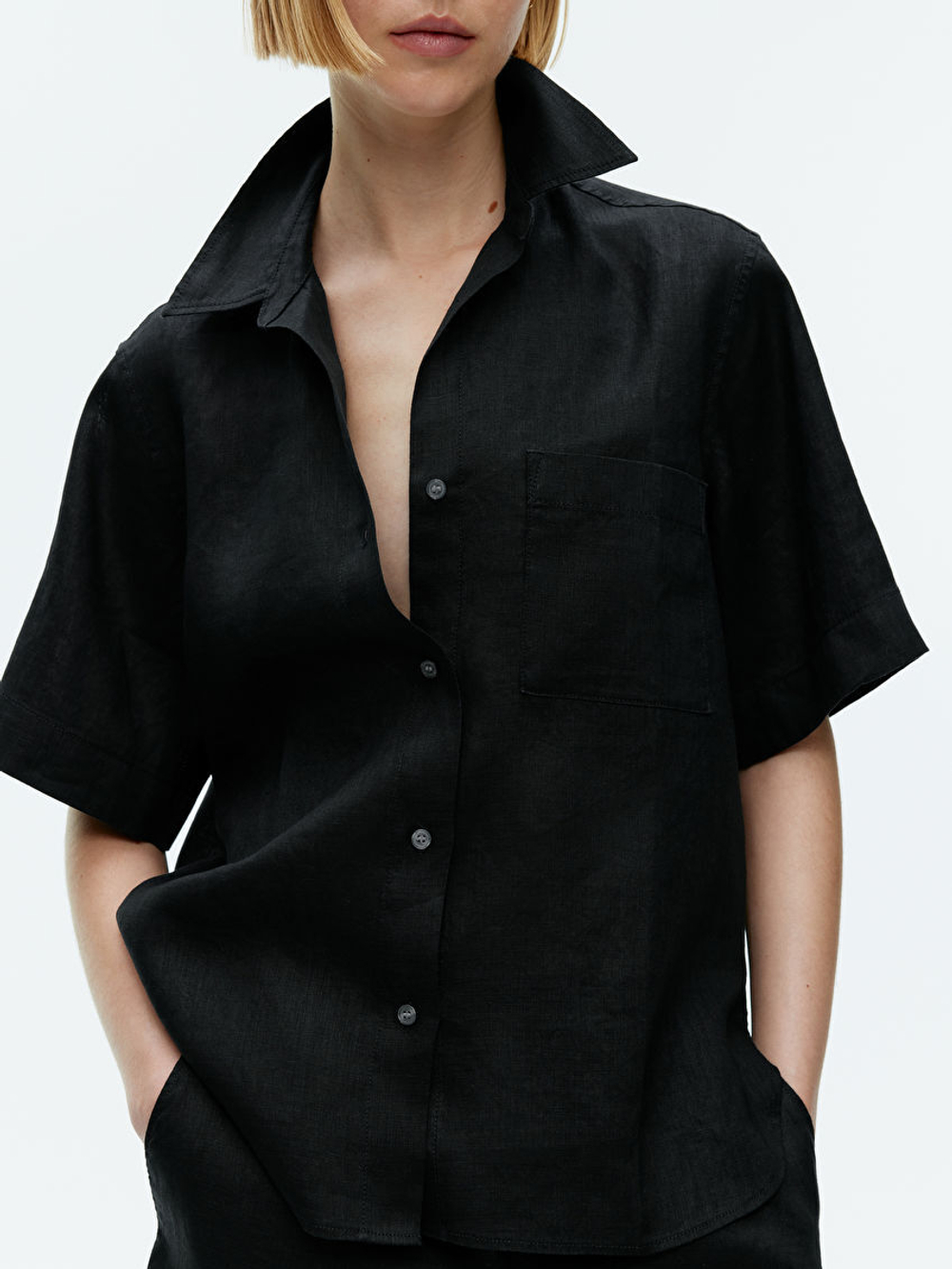 ARKEТ ЛЬНЯНАЯ РУБАШКА, ЧЕРНЫЙ