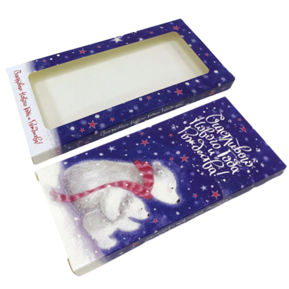Коробка под шоколадку &quot;Мишки&quot; с окном 18*9*1,4 см
