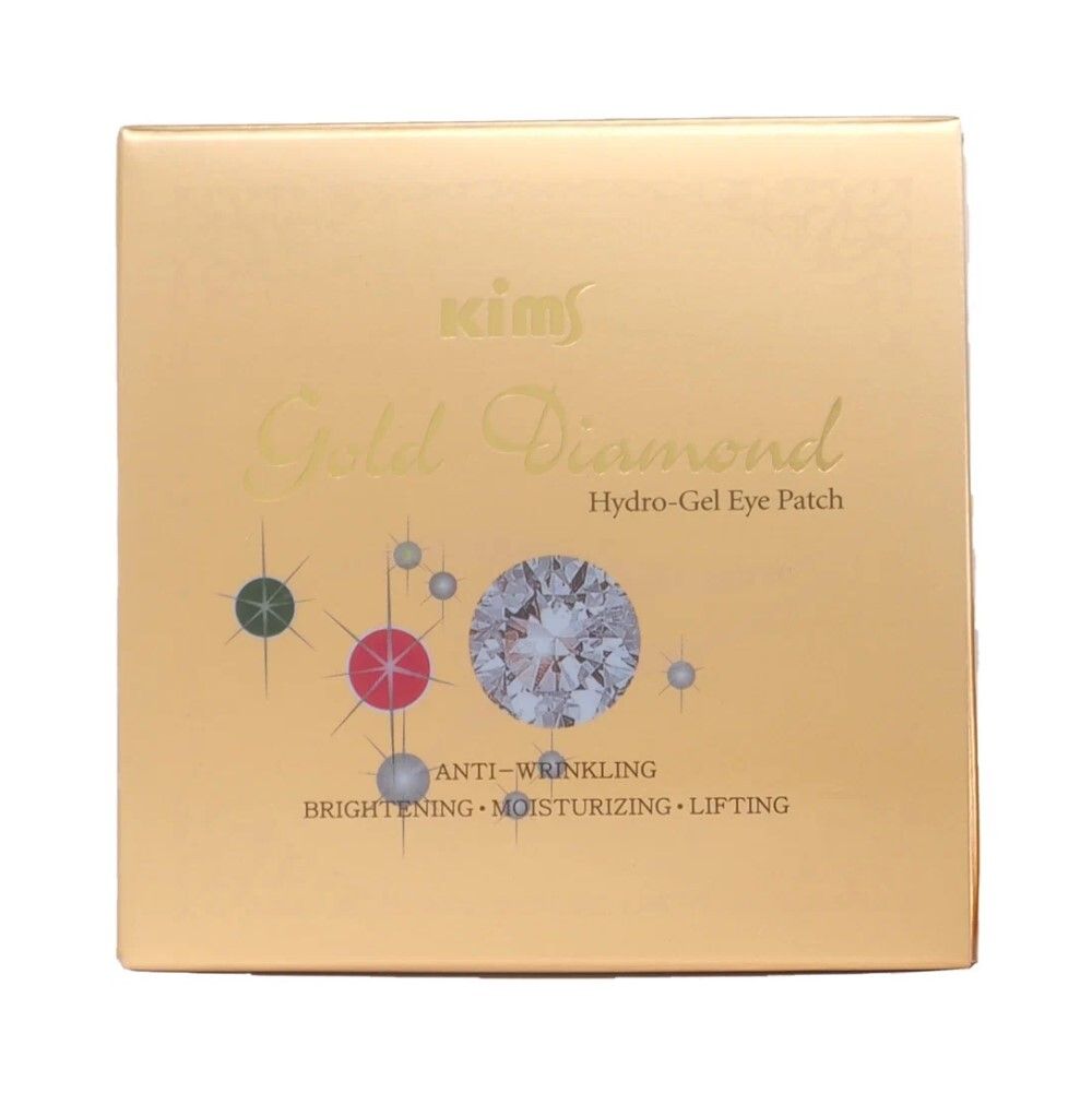 Гидрогелевые золотые патчи Kims Gold Diamond Hydro-Gel Eye Patch (60 шт. в баночке, размер L)