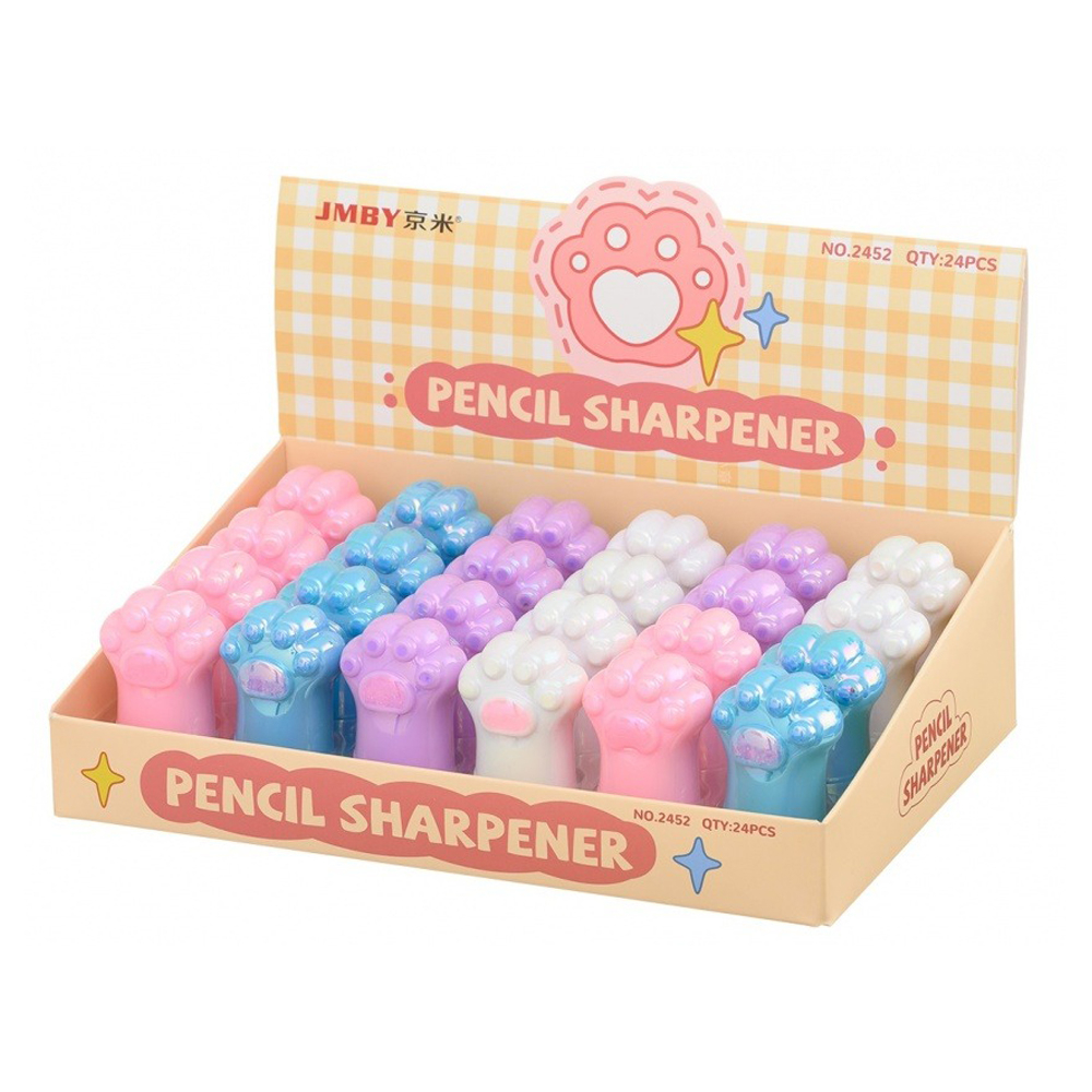 Точилка Basir, одинарная, серия "Лапка", 4 цвета корпуса, 4.5*2.7 см