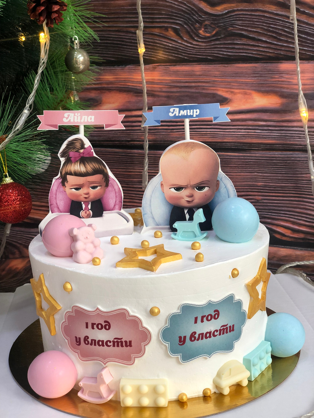 Торт на день рождение двойни, близнецов, близняшек, егіздер