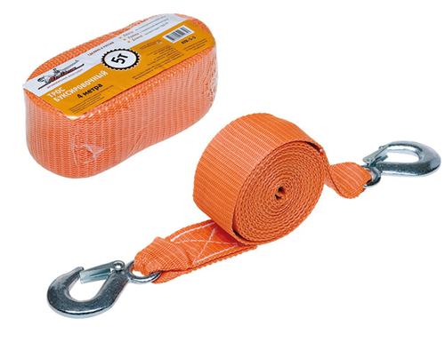 Трос буксировочный лента 5 т 4 м 2 крюка Airline