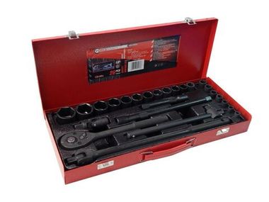 Набор инструментов ударных 26пр. 1/2''(6гр.) (8-32мм, Cr-Mo), в металлическом кейсе FORCEKRAFT FK-4263-5MPB