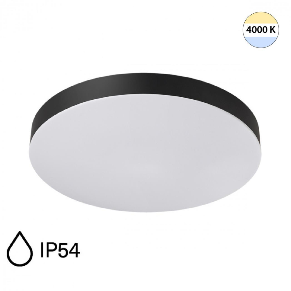 7760/24L MITRA LED SN 107 Светильник пластик/белый/черный LED 24Вт 4000K D300 IP54 GAMMA