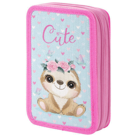 Пенал ЮНЛАНДИЯ, 2 отделения, ткань, люрекс, Sloth, 270365