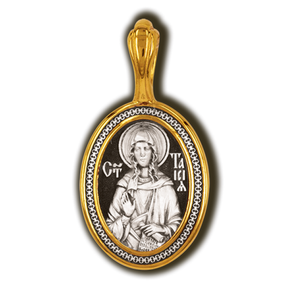 Святая Таисия. Нательная икона из серебра 925* с позолотой.