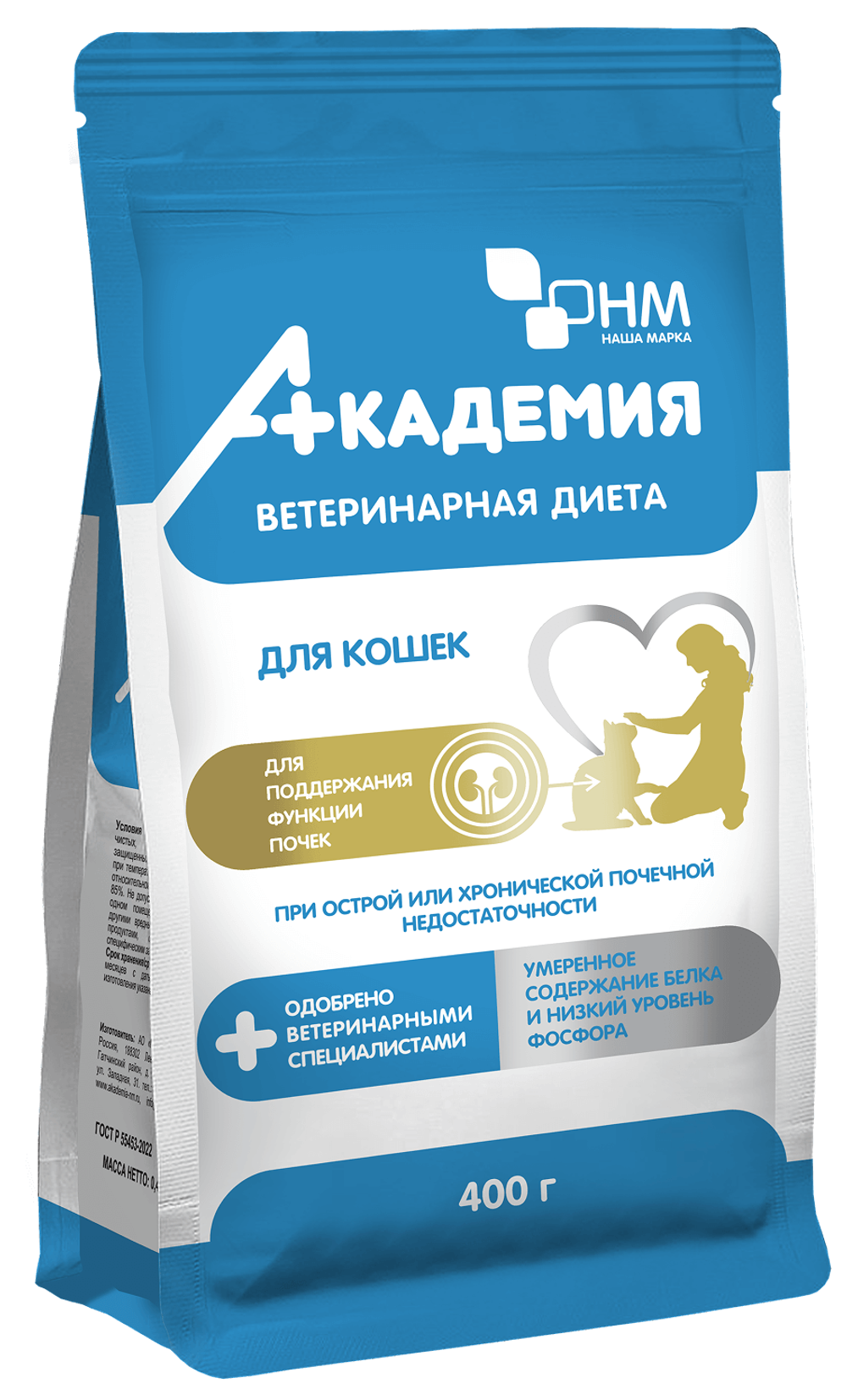 Ветдиета Академия для кошек для поддержания функции почек 400гр.