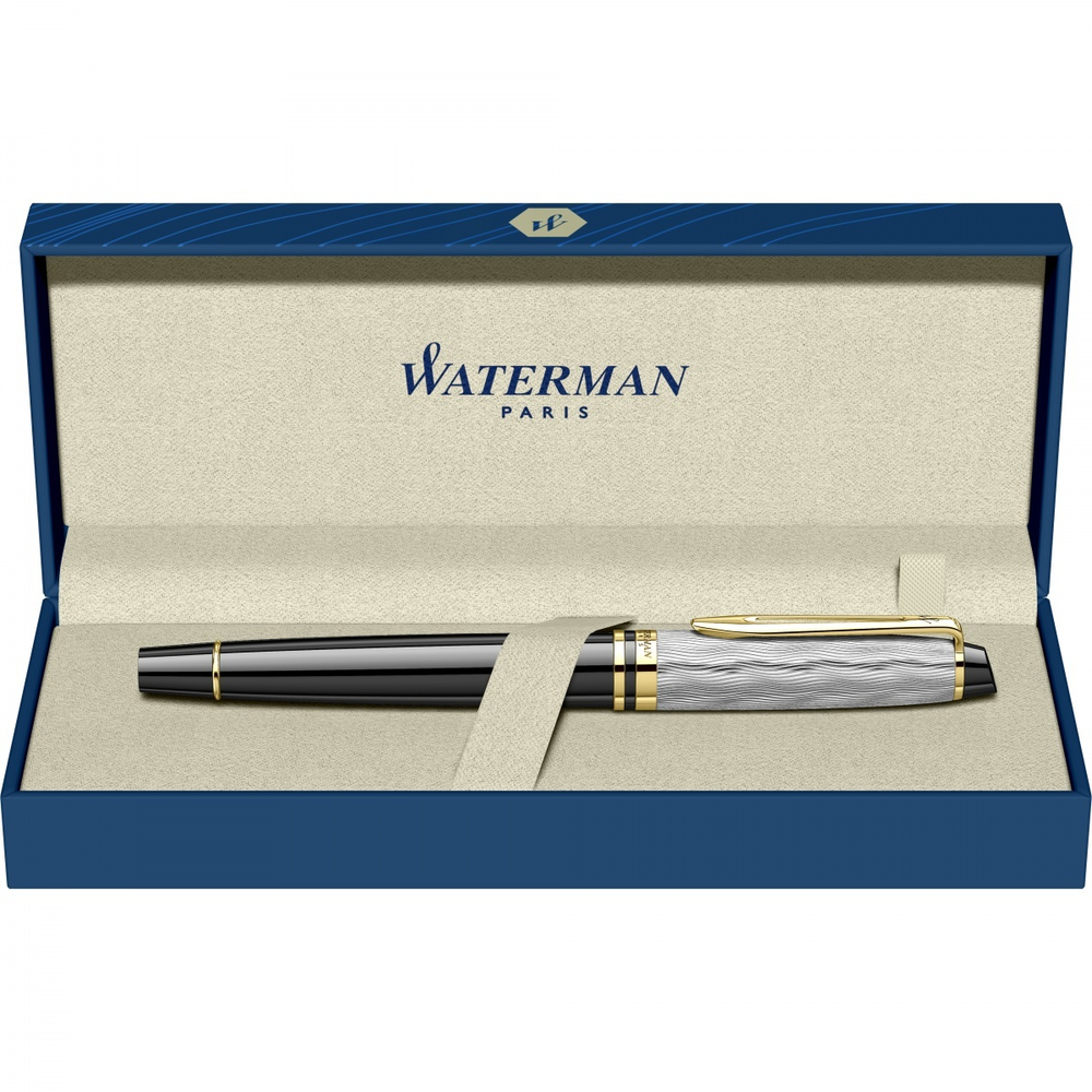 Ручка-роллер Waterman Reflections of Paris Expert DeLuxe Black GT Fblack в подарочной коробке