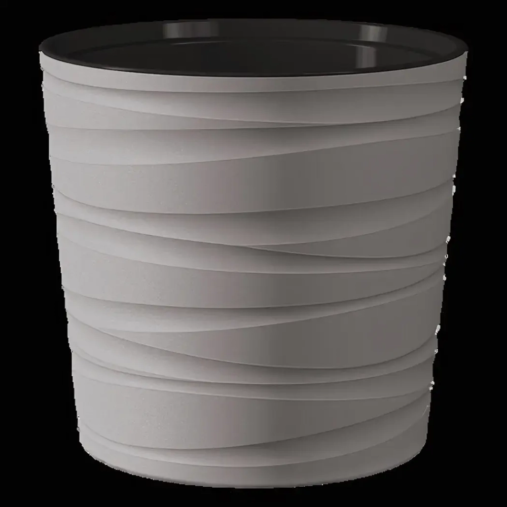 Кашпо для цветов пластиковое 8л d-26см «Модерн Мини» Серый жемчуг