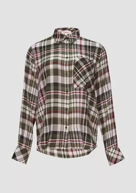 Блузка-рубашка в клетку из смеси вискозы s.Oliver