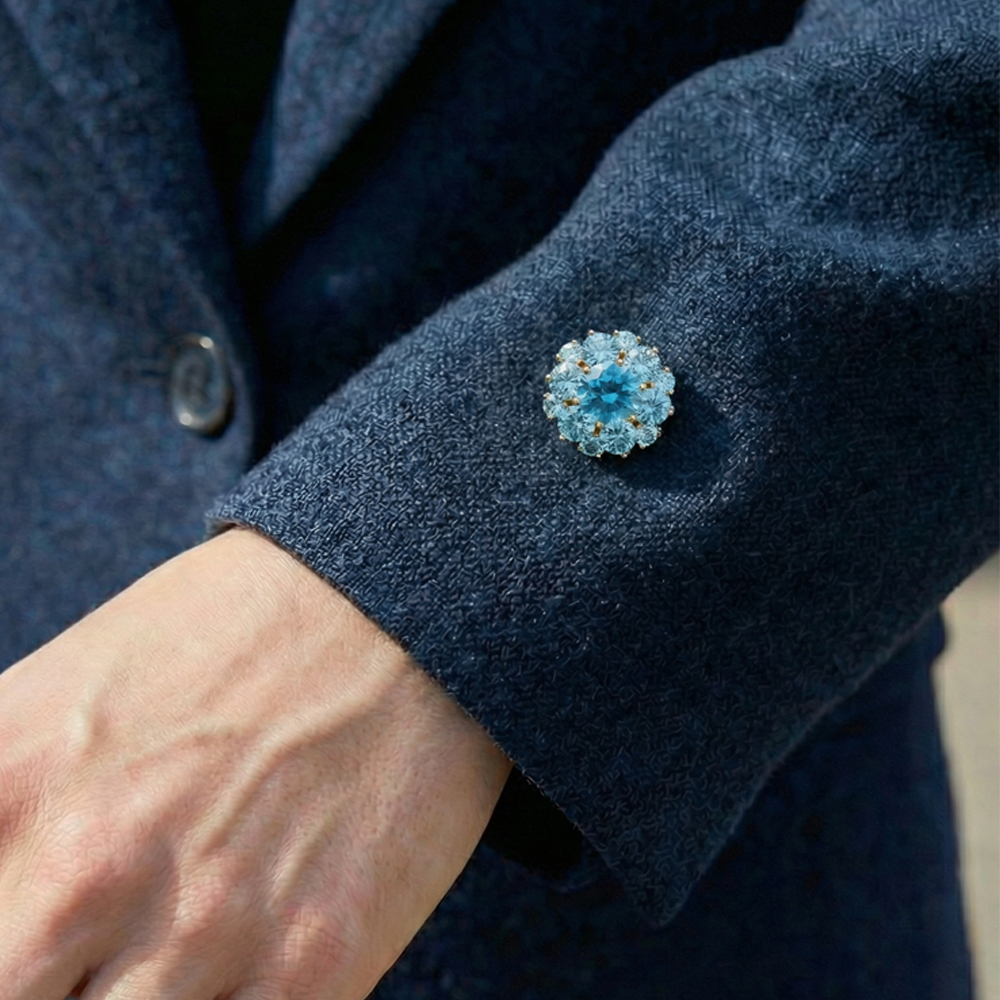 Брошь Fiore Luna Кристалл Zircon + магнит XR12099A3 BL/G