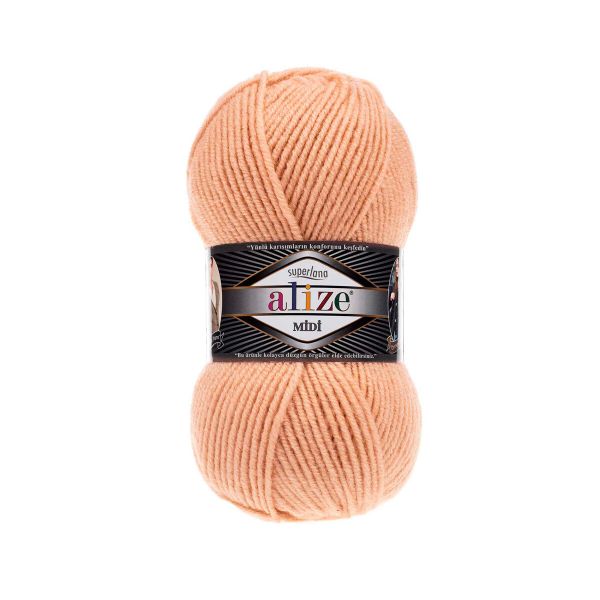 Пряжа Alize (Ализе) Superlana Midi / уп.5 мот. по 100 г, 170м, 502 крем карамель А