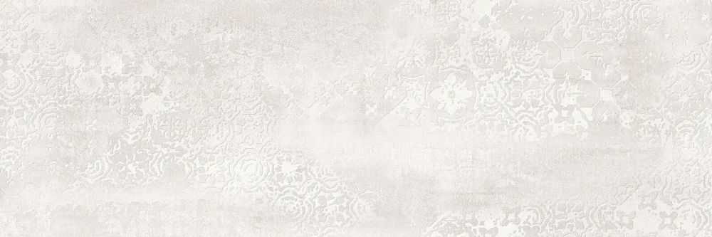 Настенная плитка Alma Ceramica TWU3090DKR17R Dakar 30x90 белая матовая под бетон / с орнаментом