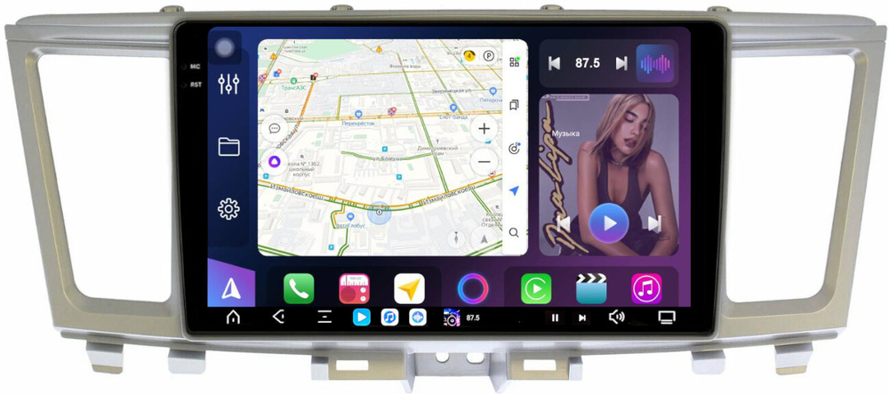 Магнитола для Infiniti QX60, JX35 2012-2016 (пластиковый верх) - FarCar XXL9-9672 монитор 9.5" 2K QLED на Android 14, TS20, 8+256Гб, CarPlay, 4G SIM-слот