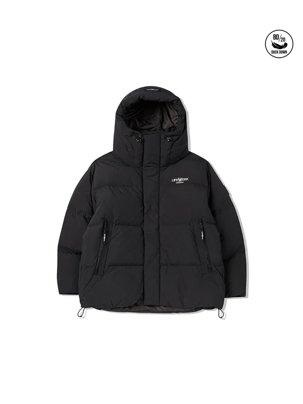 Куртка с капюшоном и двойным воротником