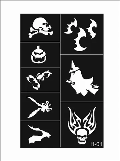 Набор трафаретов для тату Хэллоуин