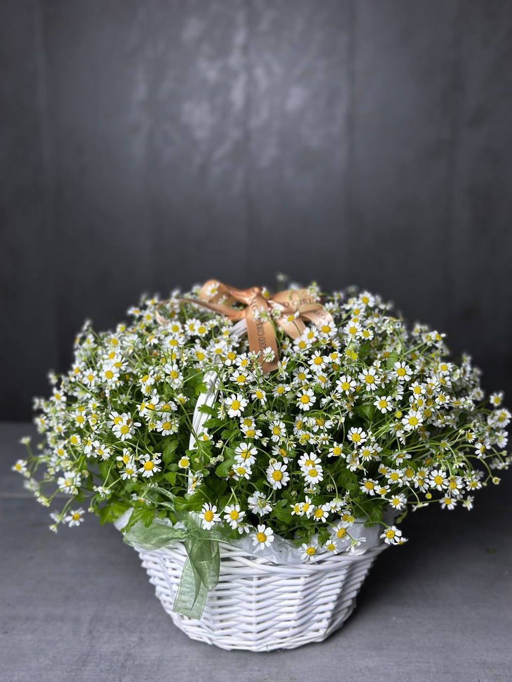 Яркая корзинка ромашек