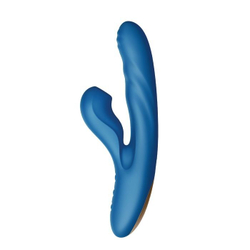 Голубой вибратор Otto с возвратно-поступательными движениями, вакуумом и подогревом