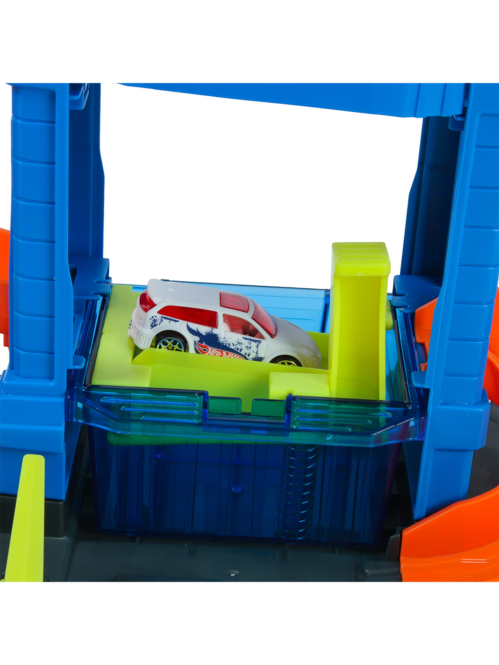 Игровой набор Hot Wheels City Автомойка Безумные виражи HTN80 City Tunnel Twist Car Wash с изменением цвета, машинкой 4+
